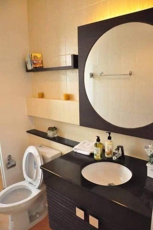 Modern bathroom with vanity and toilet