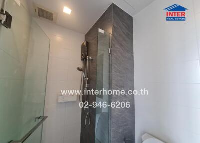 Modern bathroom with shower and toilet