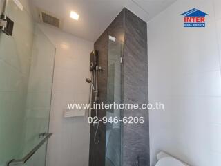 Modern bathroom with shower and toilet