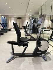 Modern gym with various exercise equipment