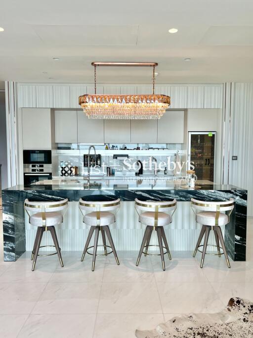 Modern kitchen with island and bar stools