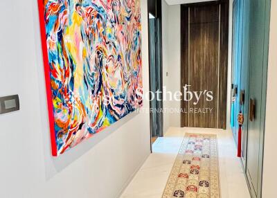 Vibrant art-adorned hallway with modern décor