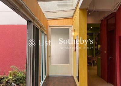 Bright hallway with glass ceiling