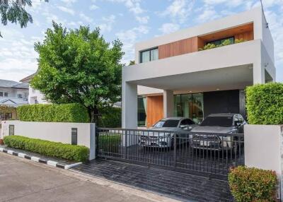 Modern two-story house with driveway