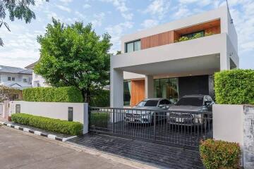 Modern two-story house with driveway