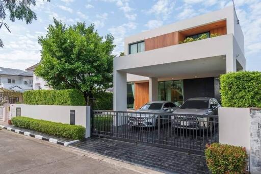 Modern two-story house with driveway