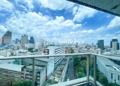 View from the balcony overlooking the city skyline