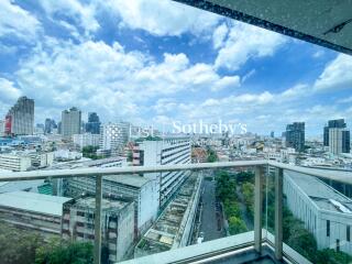 View from the balcony overlooking the city skyline