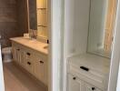 Bathroom with double sink and vanity area