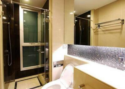 modern bathroom with shower and toilet