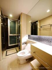 modern bathroom with shower and toilet