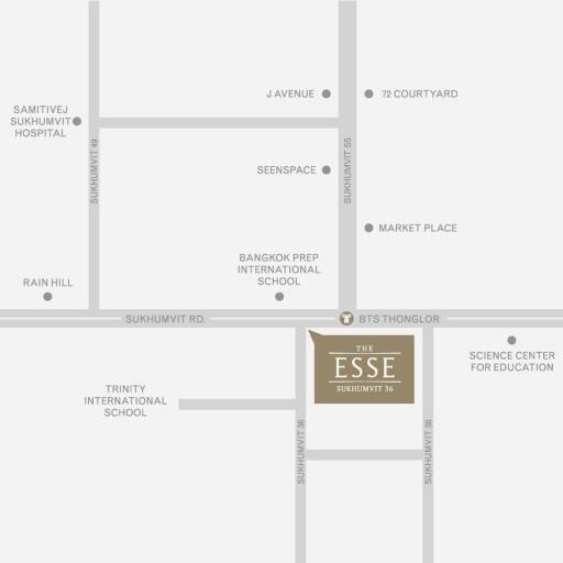 Map of local area around The Esse Sukhumvit 36