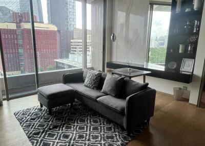 Spacious living room with city view