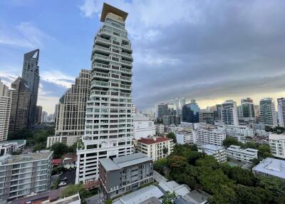 Skyline view of a modern high-rise building