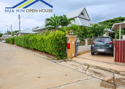 Front view of modern house with driveway