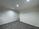 empty room with recessed lighting