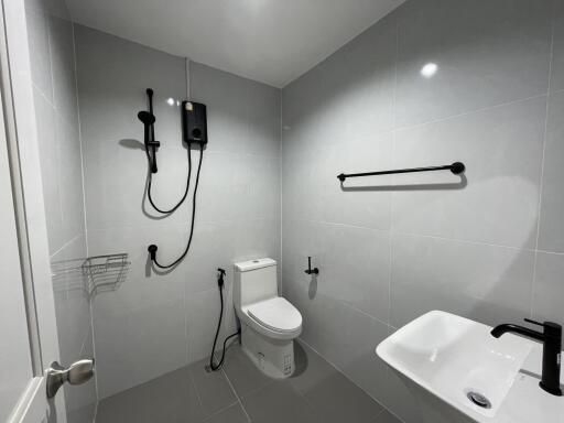 Modern and clean bathroom with essential fixtures