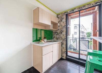 Modern kitchen with balcony