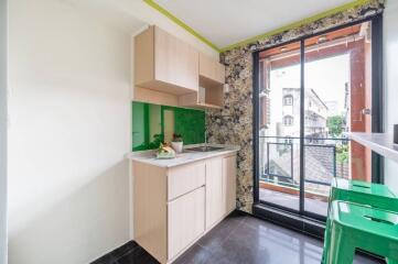 Modern kitchen with balcony