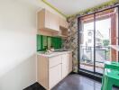 Modern kitchen with balcony