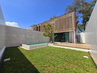 Modern house with a pool and garden