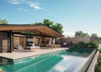 Modern villa with pool and outdoor living area