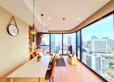 modern living room with panoramic city views