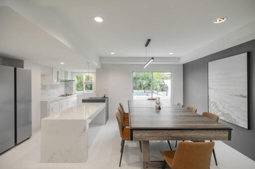 Modern kitchen and dining area