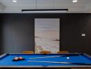 Modern game room with pool table