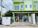 Front view of a modern townhouse