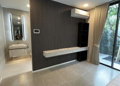 Modern bedroom with ensuite bathroom