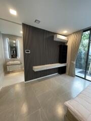 Modern bedroom with ensuite bathroom