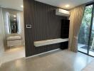 Modern bedroom with ensuite bathroom