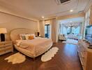 Spacious bedroom with elegant decor