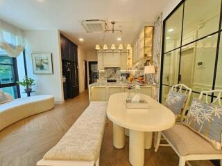 Modern kitchen and dining area with stylish furnishings