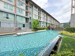 Outdoor swimming pool in a residential apartment complex