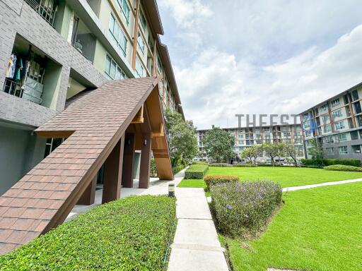 Exterior view of residential building with courtyard