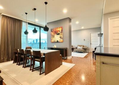 Open living and dining space with modern furnishings