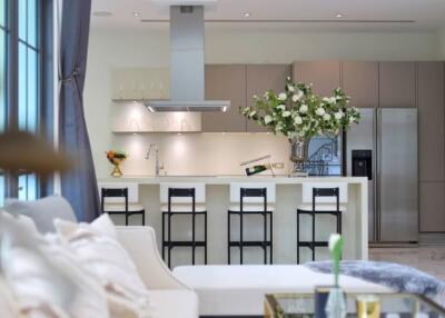 Modern kitchen with island and bar stools