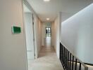 Contemporary hallway with laminate flooring