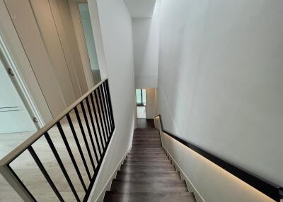 Interior view of a modern stairwell with sleek design