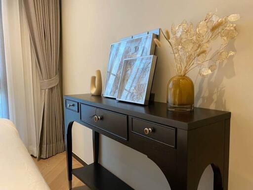 Bedroom with a decorative console table