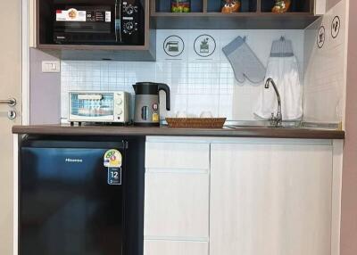 Modern kitchen with appliances and storage