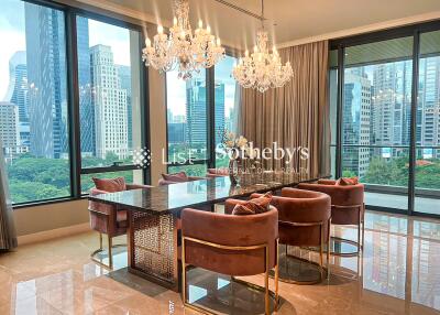 Luxurious dining area with city view