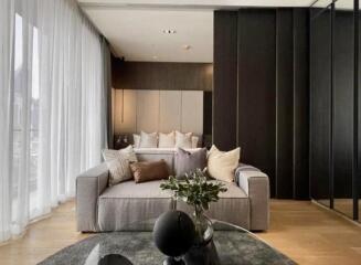 Modern living room with furniture and decor