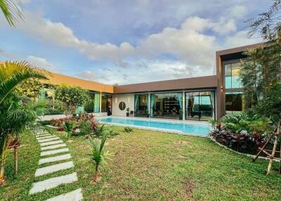 Modern house with pool and garden