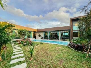 Modern house with pool and garden