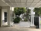 Covered patio with garden view