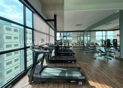 Fitness center with treadmills and exercise equipment