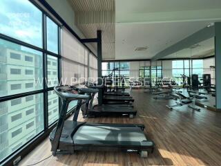 Fitness center with treadmills and exercise equipment